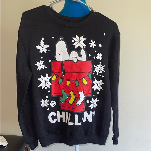 Love Tribe Tops - Love Tribe Black Snoopy Holiday Sweatshirt